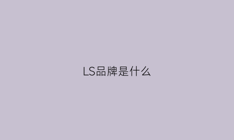 LS品牌是什么(ls牌子)