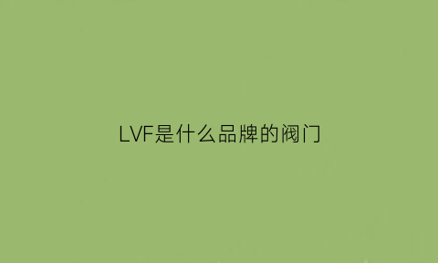 LVF是什么品牌的阀门