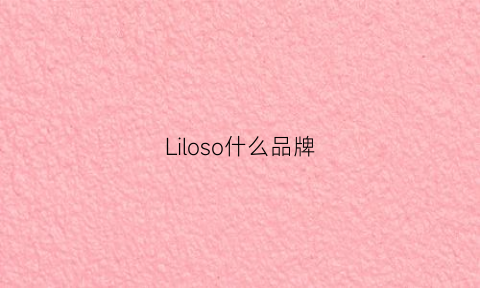 Liloso什么品牌(leeioo是什么牌子)