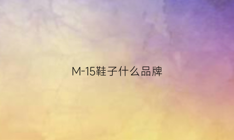 M-15鞋子什么品牌(m是啥鞋)