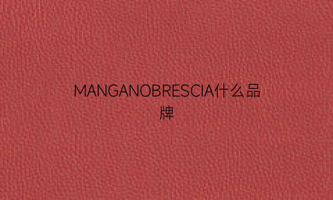 MANGANOBRESCIA什么品牌(mangrove是什么牌子)