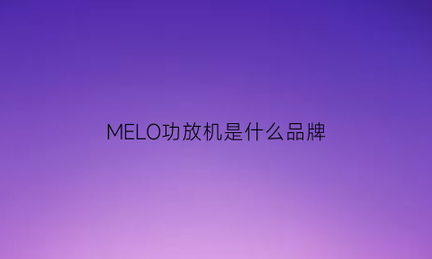 MELO功放机是什么品牌(meim功放是哪里的品牌)