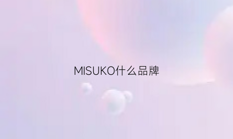 MISUKO什么品牌(misaki是什么牌子)