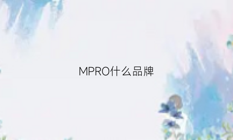 MPRO什么品牌(mprecor什么品牌)