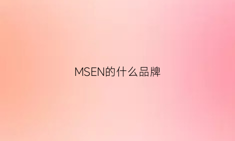 MSEN的什么品牌(mshonn是什么品牌)