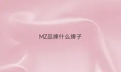 MZ品牌什么牌子