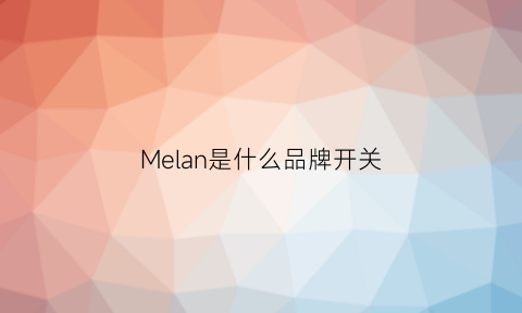 Melan是什么品牌开关