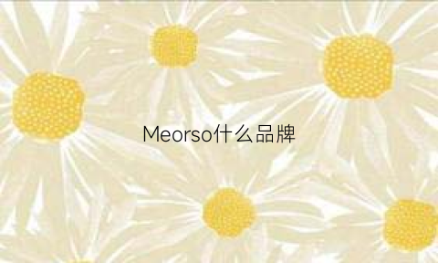 Meorso什么品牌(meiroo是什么牌子)