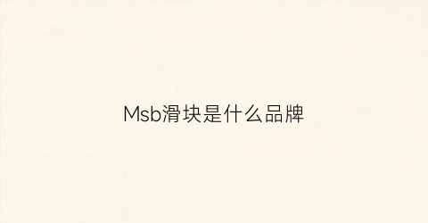 Msb滑块是什么品牌