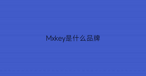 Mxkey是什么品牌(mykey官方)