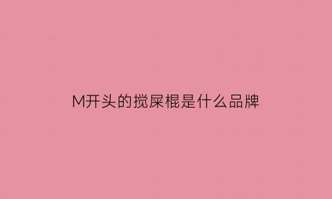 M开头的搅屎棍是什么品牌(m开头的搅屎棍是什么品牌的)