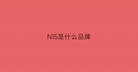 N15是什么品牌(n19是什么牌子)