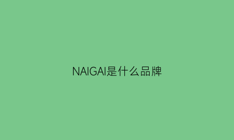 NAIGAI是什么品牌(nais是什么品牌)