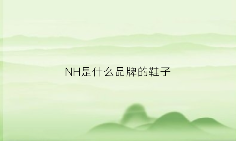 NH是什么品牌的鞋子(nh是什么品牌的鞋子标志)