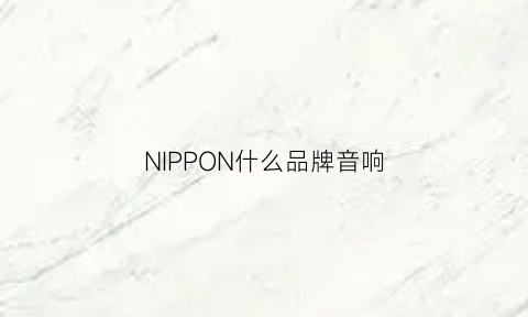 NIPPON什么品牌音响(nivs音响是什么牌子)