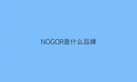 NOGOR是什么品牌(noga是什么品牌)