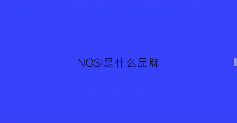 NOSI是什么品牌(nos是什么牌子)