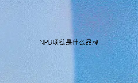 NPB项链是什么品牌