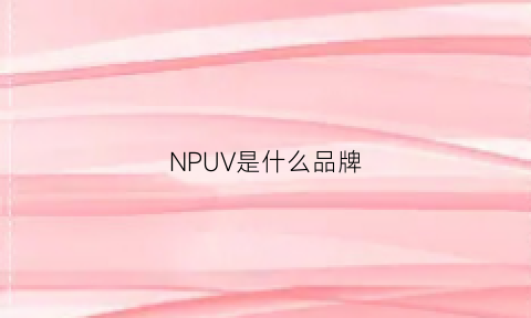 NPUV是什么品牌