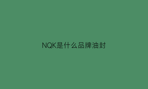 NQK是什么品牌油封(njk油封是什么牌子)