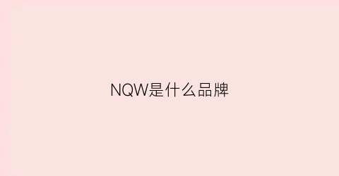 NQW是什么品牌(nwg是什么牌子)