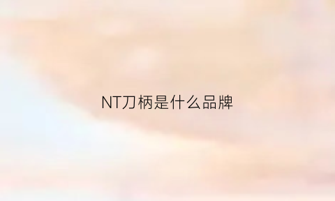 NT刀柄是什么品牌