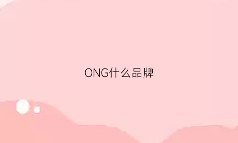 ONG什么品牌(oni是什么牌子)