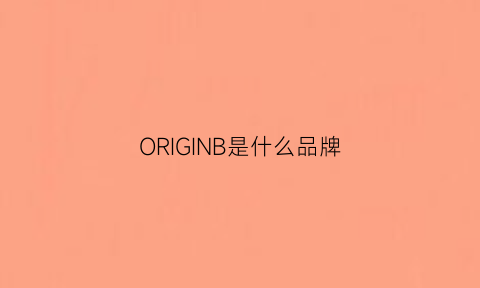 ORIGINB是什么品牌(origin是哪个国家的品牌)