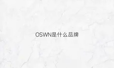 OSWN是什么品牌(oswn是什么品牌的鞋子)