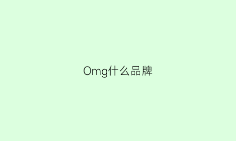 Omg什么品牌(OMG什么品牌)