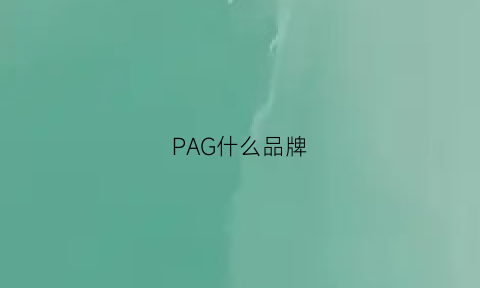 PAG什么品牌(pa是什么品牌)