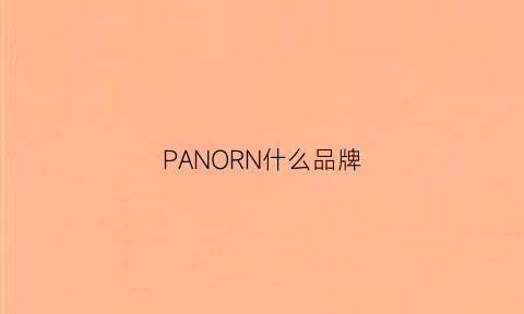 PANORN什么品牌(pann是什么牌子)