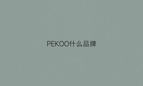 PEKOO什么品牌(peekaboo什么牌子)