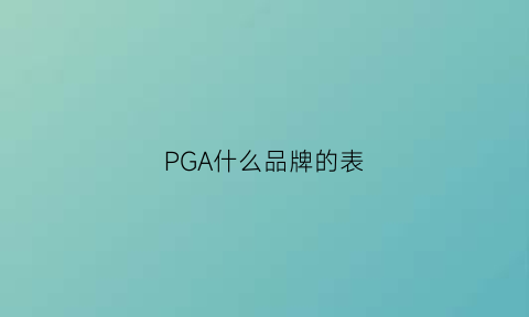 PGA什么品牌的表(pg是什么手表品牌)