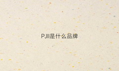 PJII是什么品牌(pj是什么品牌的简称)