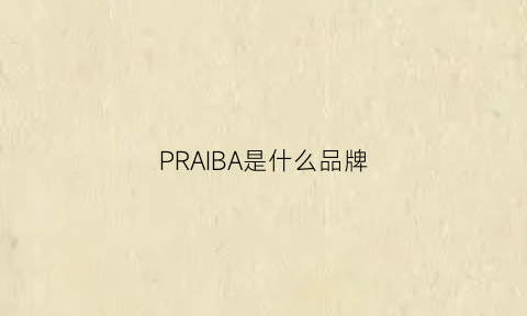 PRAIBA是什么品牌(pra什么牌子的衣服)