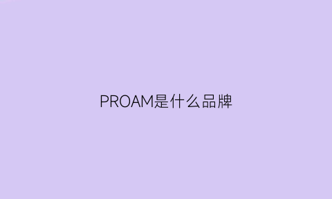 PROAM是什么品牌(problms什么牌子)