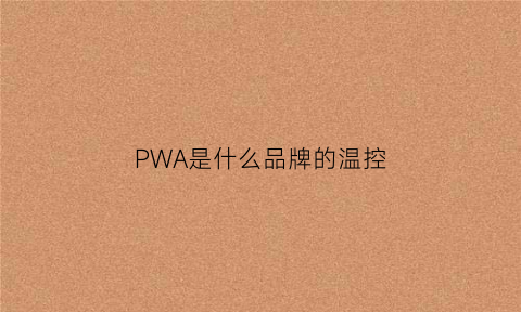 PWA是什么品牌的温控