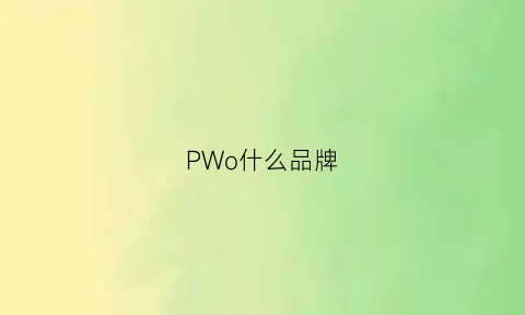 PWo什么品牌(pw是什么品牌)