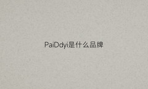 PaiDdyi是什么品牌(pai是什么牌子)