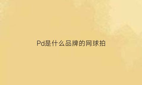 Pd是什么品牌的网球拍(pd网球拍为什么那么受欢迎)