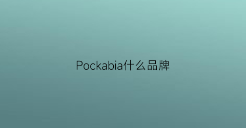 Pockabia什么品牌(pockpopt什么牌子)