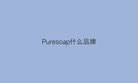 Puresoap什么品牌(puresso是什么牌子)