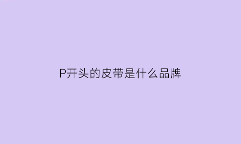 P开头的皮带是什么品牌