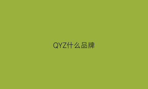 QYZ什么品牌(qzq是什么牌子)