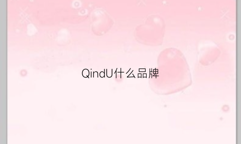 QindU什么品牌(qd是什么品牌)