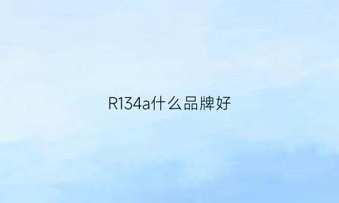 R134a什么品牌好