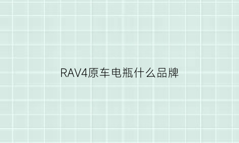 RAV4原车电瓶什么品牌