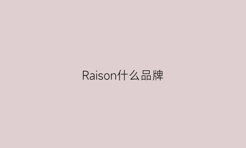 Raison什么品牌(raison测评)