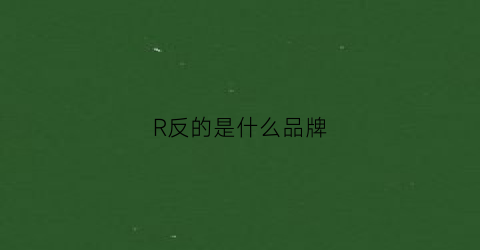 R反的是什么品牌(反着的r是什么商标)